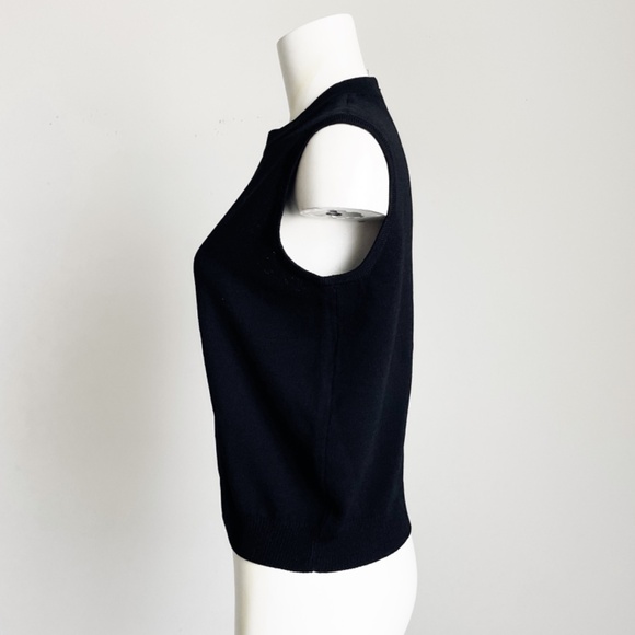 St John Sleeveless Top Basics Black Santana Knit Size M Vintage 90s Retro - Picture 6 of 7